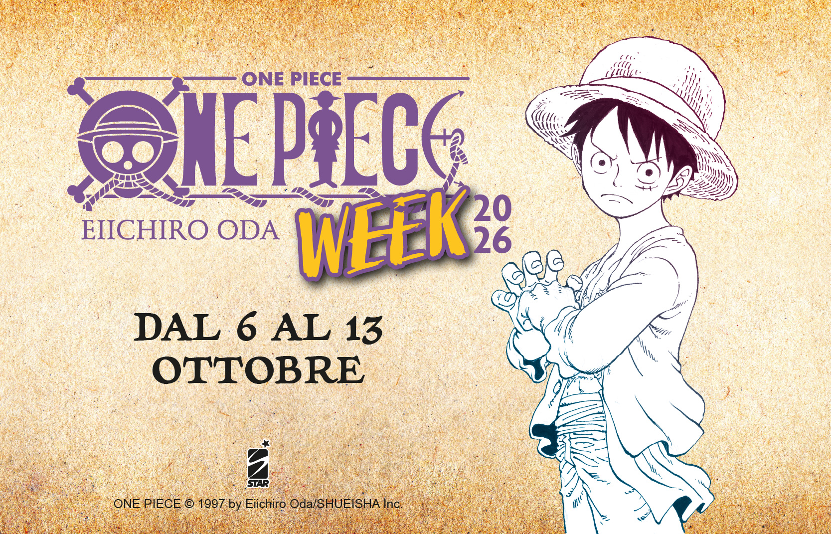ONE PIECE WEEK 2026: a ottobre torna la settimana dei pirati!